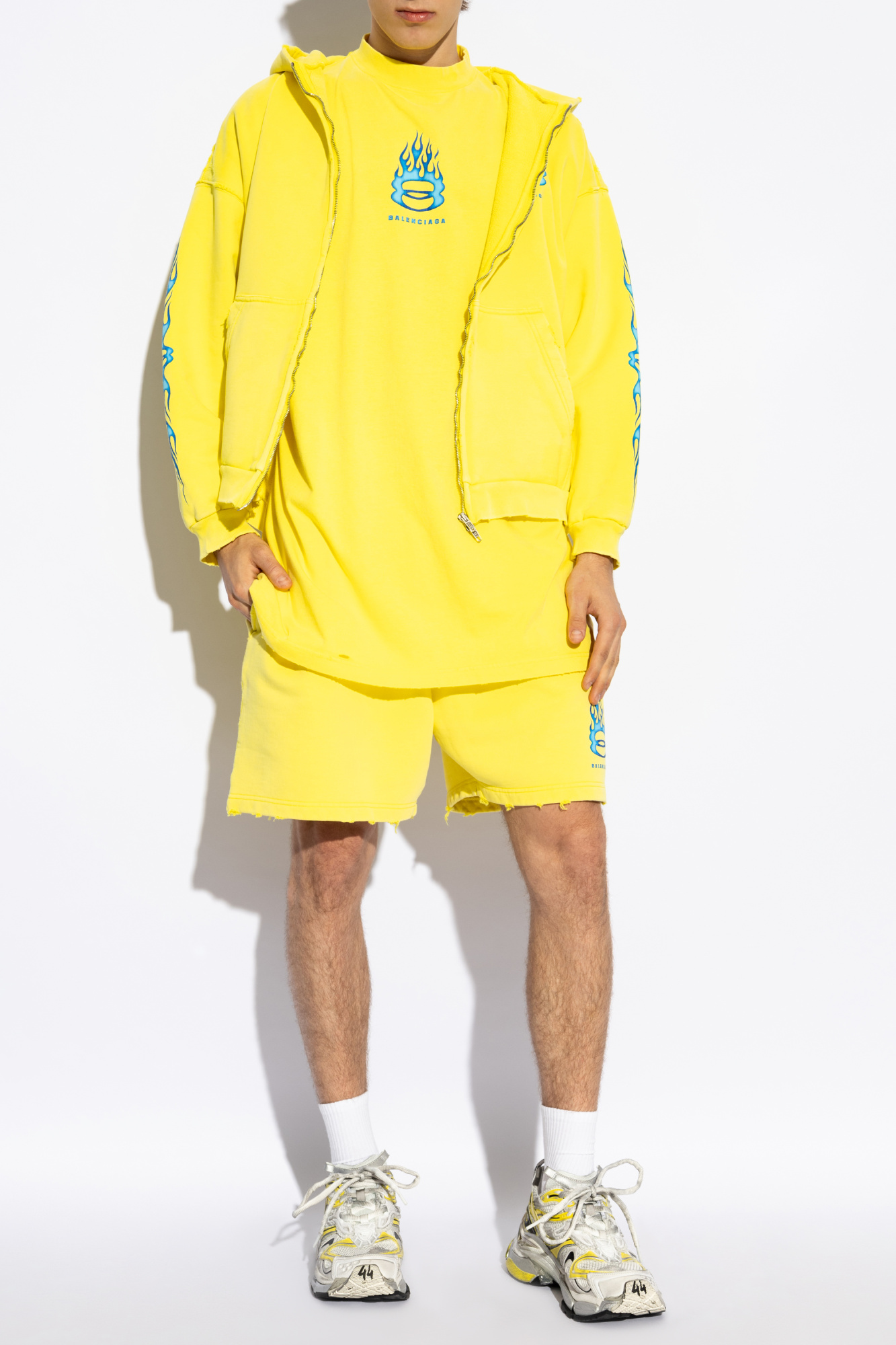 Vernon hooded jacket SchaferandweinerShops GB Yellow Cotton sweatshirt Balenciaga